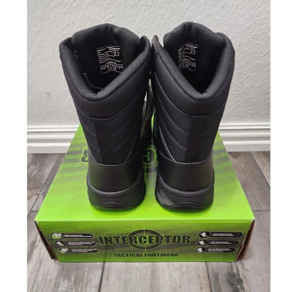 Size 10W Steel Toe Tactical Work & Safety Boots - Interceptor . New w/ Tags